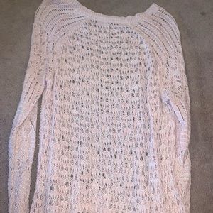 pink crochet sweater